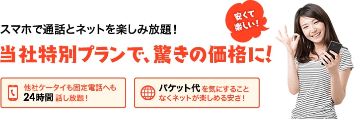 スマホで通話とネットを楽しんで、この安さ!