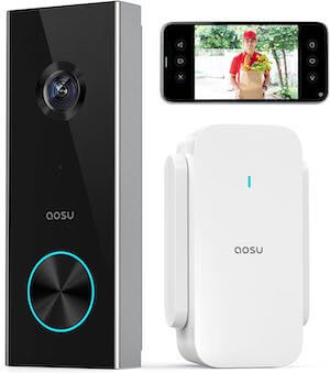 【AOSU 2K インターホン ワイヤレス カメラ付き Alexa連動 外出先からも通話可能 】