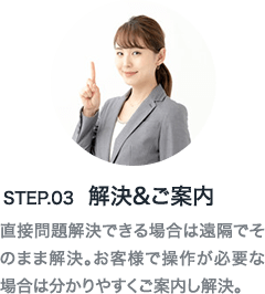 STEP03 解決&ご案内