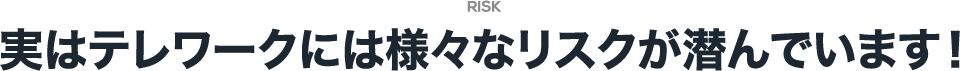 RISK 実はテレワークには様々なリスクが潜んでいます！