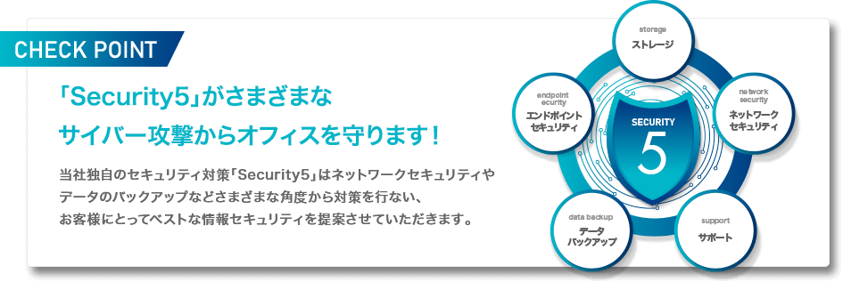 「Security5」がさまざまなサイバー攻撃からオフィスを守ります！