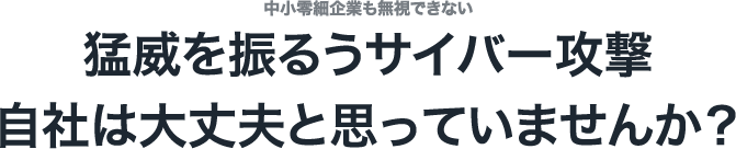 中小零細企業も無視できない 猛威を振るうサイバー攻撃 自社は大丈夫と思っていませんか？