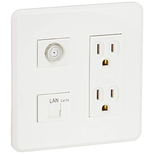 Abaniact 情報コンセント LAN/TV(4K8K対応) カテ5e AC-22VL-01 絶縁トロリー