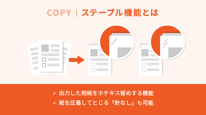 コピー機フィニッシャーのステープル機能