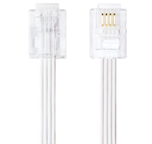 電話機コード 6極4芯 白 フラット