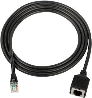 
CERRXIAN 5フィート RJ12 延長 ケーブル 6P6C オスーメス 電話 ケーブル デジタル 電話 ファックス DSL モデム用 （1.5M） S サイズ ブラック