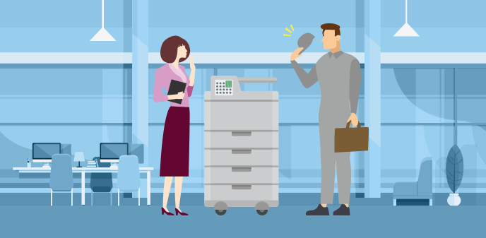 複合機の搬入・設置作業のイメージ