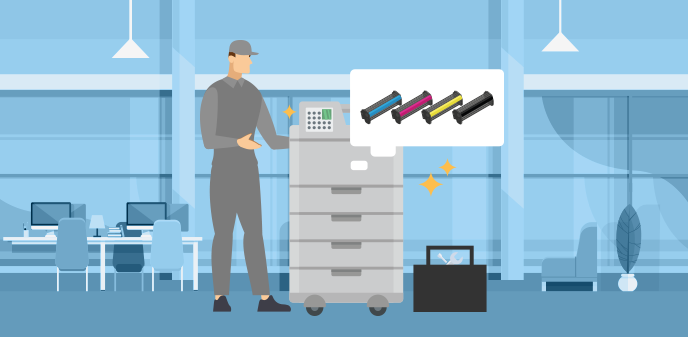 レーザープリンターとコピー機の比較イメージ