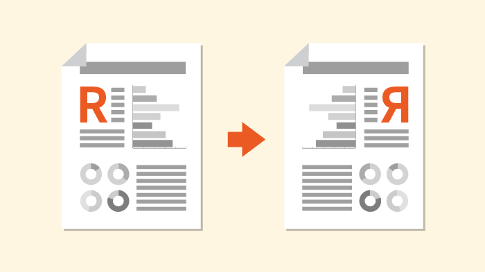 左右反転印刷について説明した画像