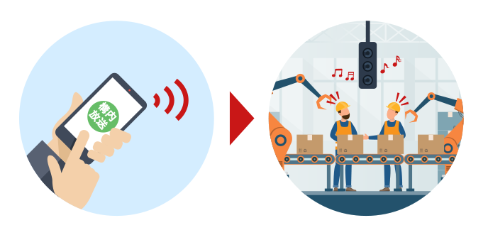 PBX接続でどこからでも放送可能なイメージ